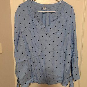 Blue Polka Dot Shirt, Old Navy Size XXL